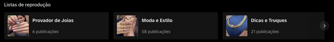Playlists do TikTok da Joias Vip