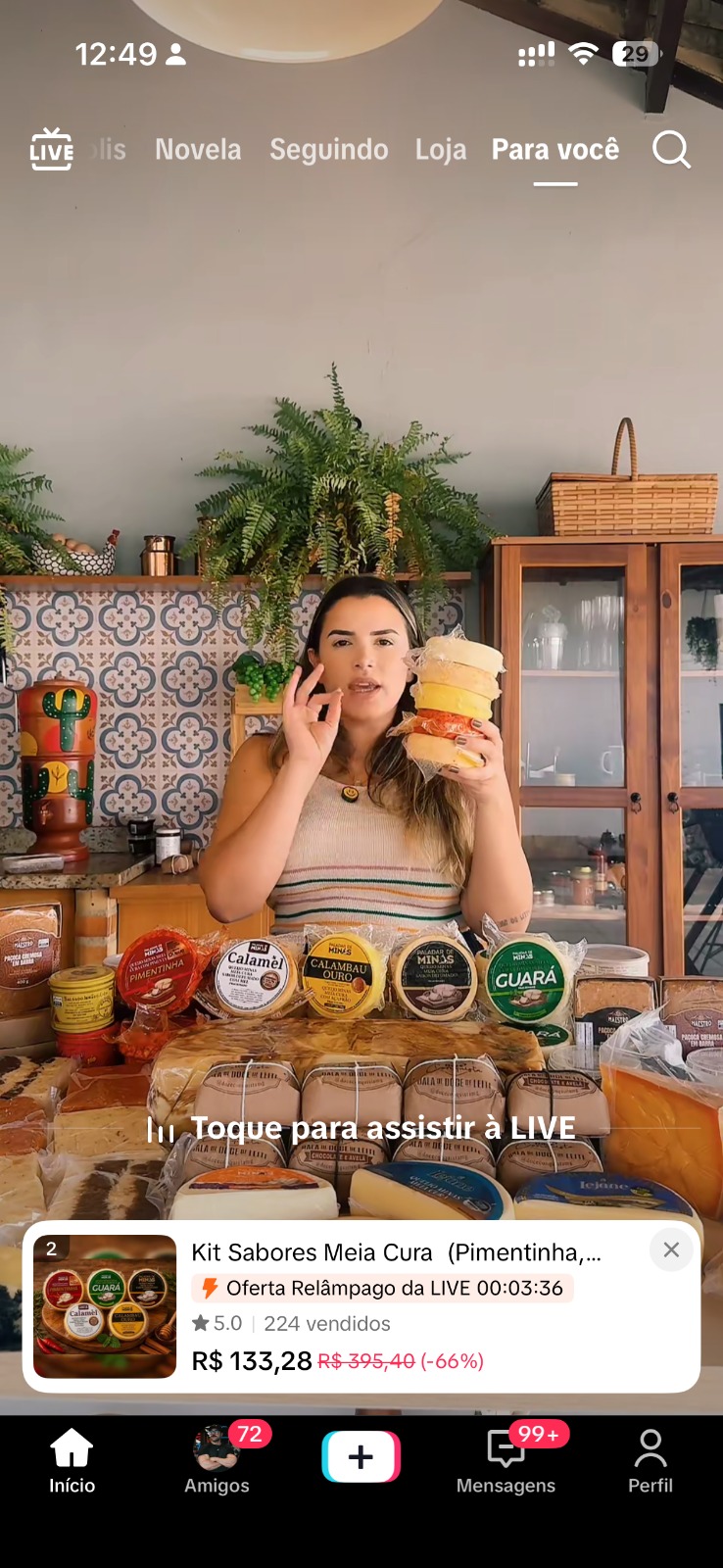 Live de venda no TikTok